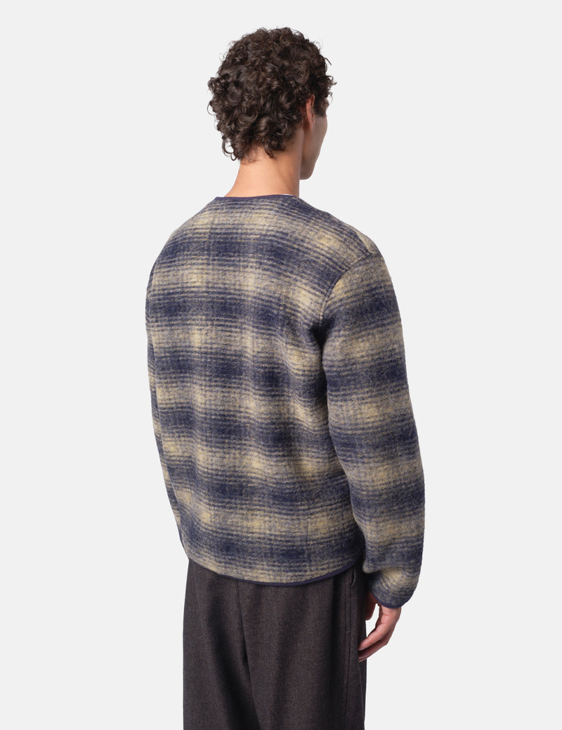 Universal Works Zip Liner Jacket (Uist Fleece) - Navy Blue