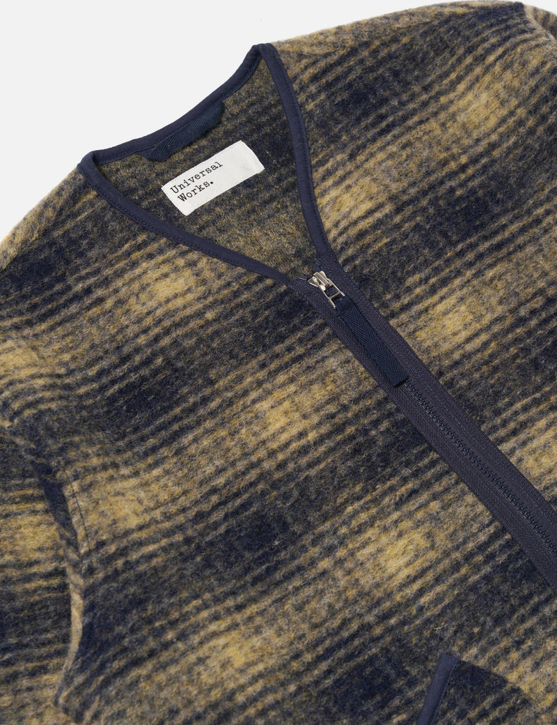 Universal Works Zip Liner Jacket (Uist Fleece) - Navy Blue