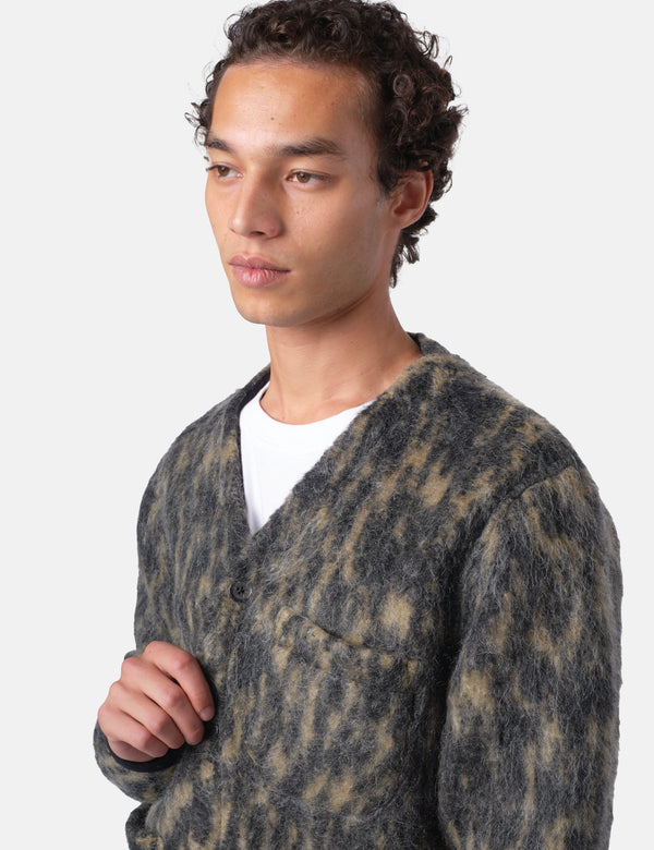Universal Works Cardigan (Dolce Fleece) - Charcoal