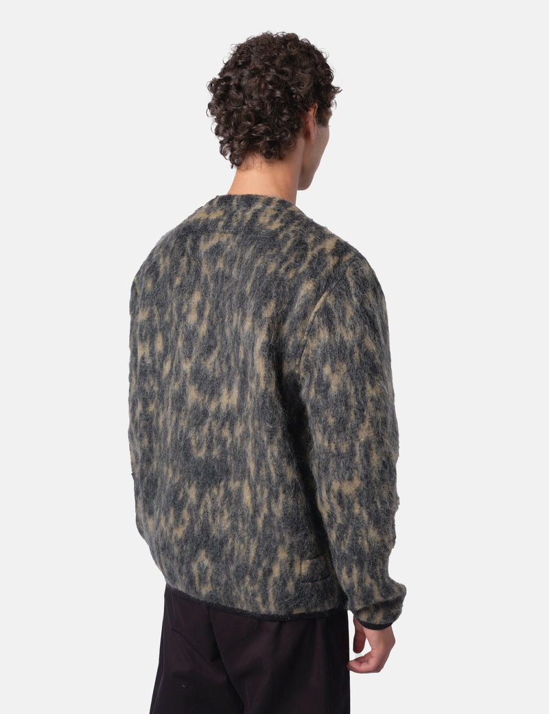 Universal Works Cardigan (Dolce Fleece) - Charcoal