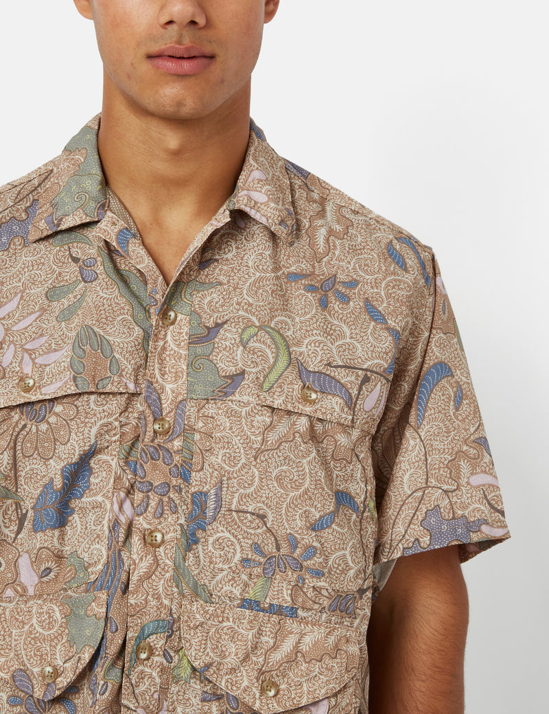 Beams Plus Adventure Shirt II (Broad Animal Print) - Beige