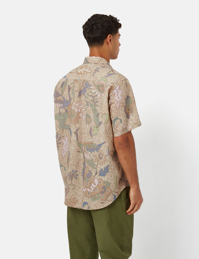 Beams Plus Adventure Shirt II (Broad Animal Print) - Beige