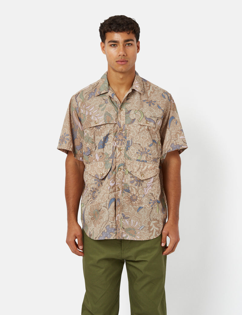 Beams Plus Adventure Shirt II (Broad Animal Print) - Beige