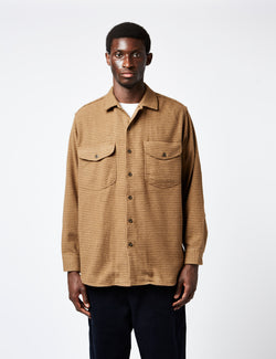 Beams Plus Work Shirt (Hounds Tooth) - Brown I Article.