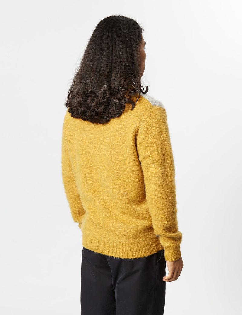 Beams Plus Knit Polo (Shaggy) - Mustard Yellow