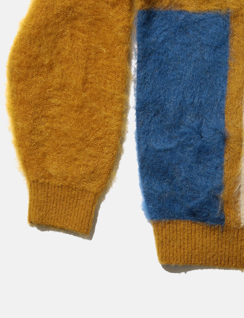 Beams Plus Knit Polo (Shaggy) - Mustard Yellow