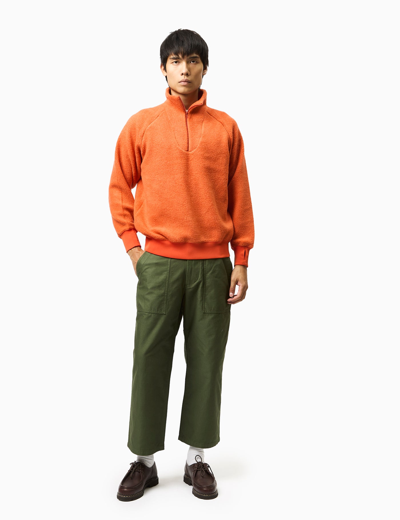 BEAMS PLUS
ミリタリーオーバーオール Beams Plus Mil Half Zip Fleece Sweatshirt - Orange | Article.