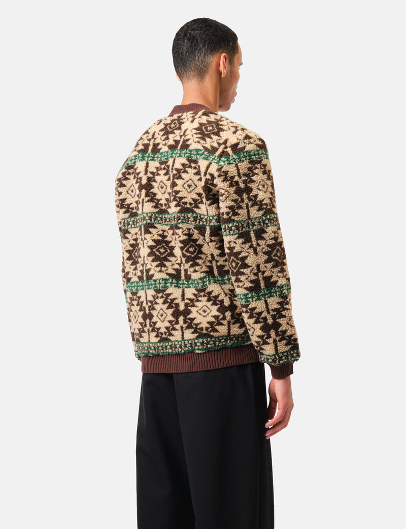 Beams Plus Cardigan Boa (Jacquard) - Brown