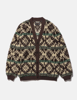 Beams Plus Cardigan Boa (Jacquard) - Brown