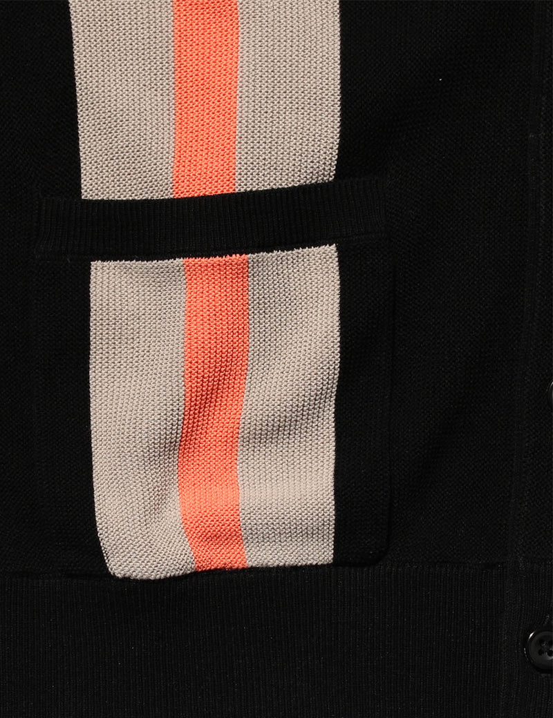 Beams Plus Stripe Cardigan - Black