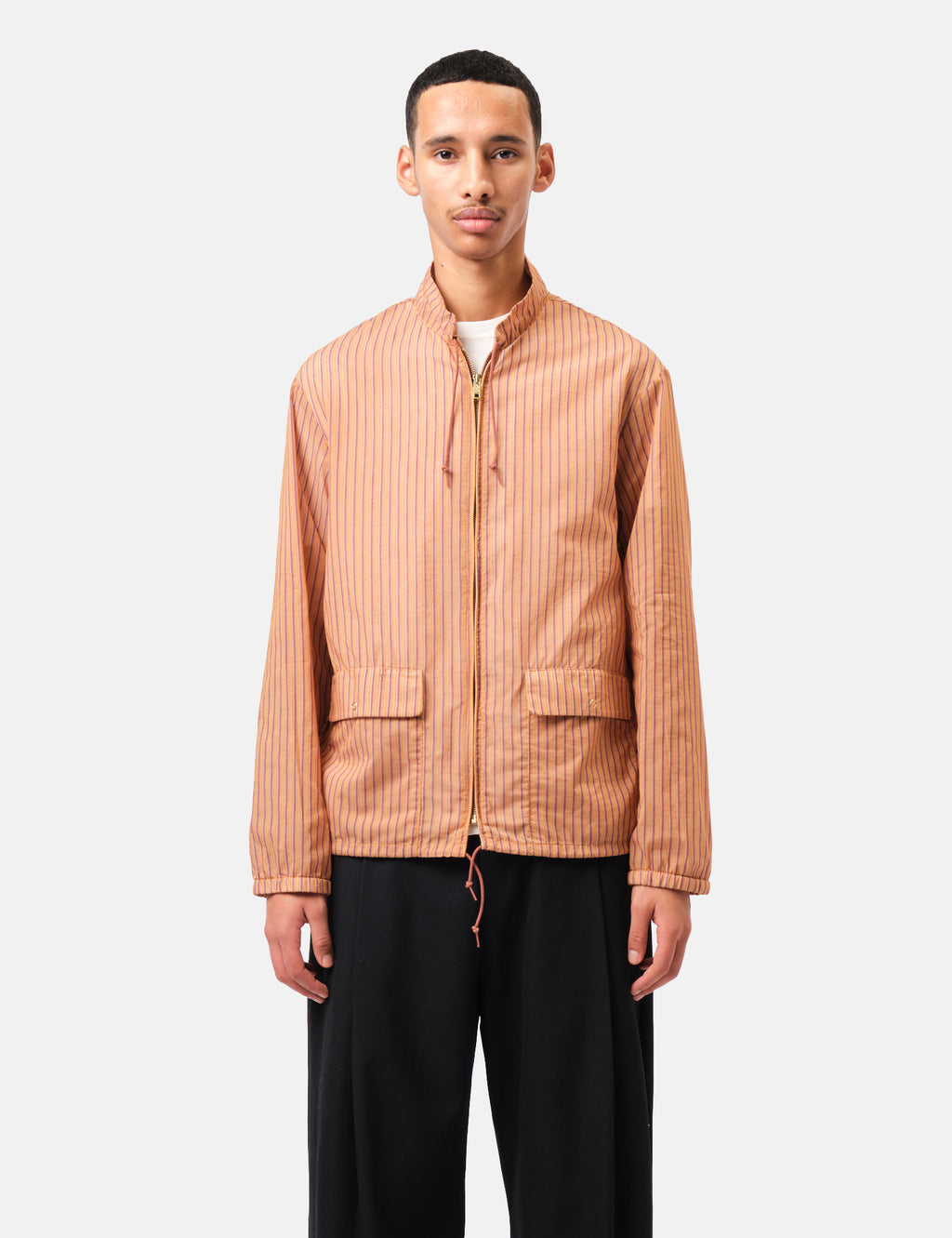 Beams Plus Swing Jacket Bumpy Stripe - Orange | Article.