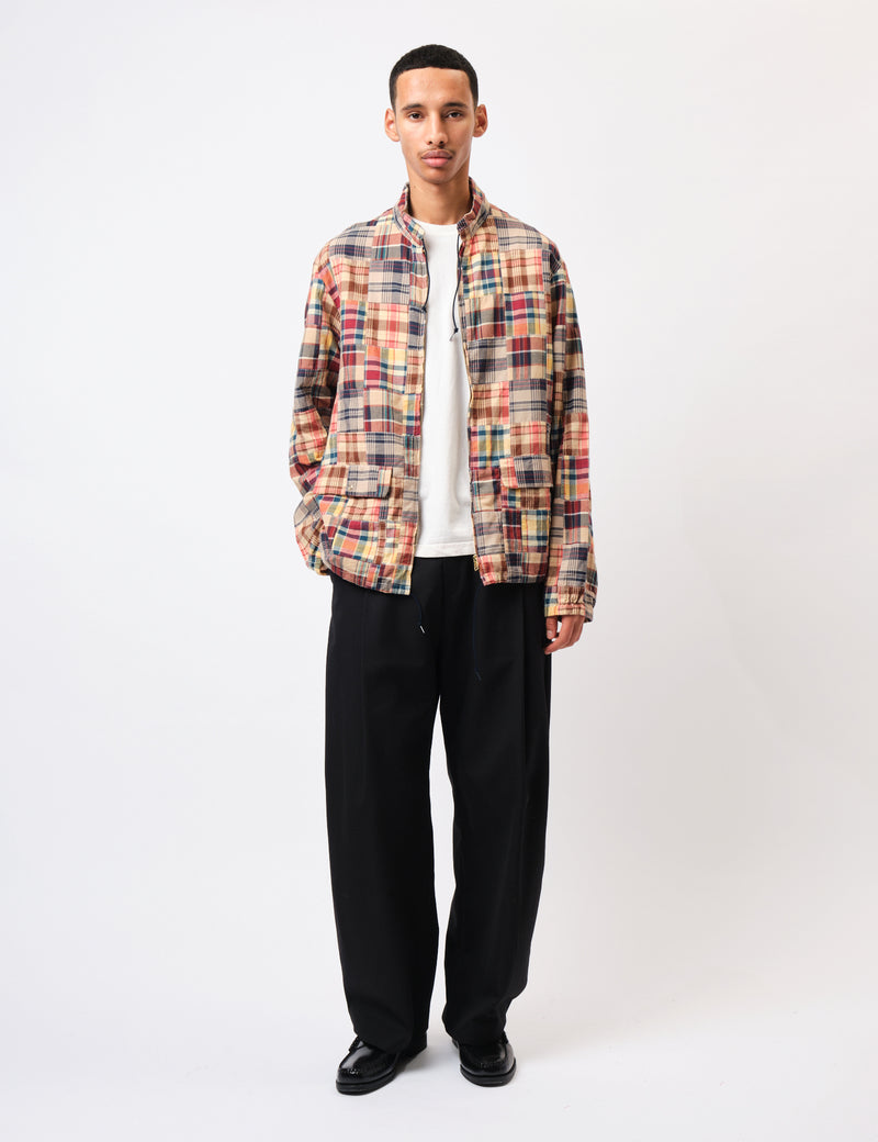 Beams Plus Swing Jacket Patchwork Madras - Beige