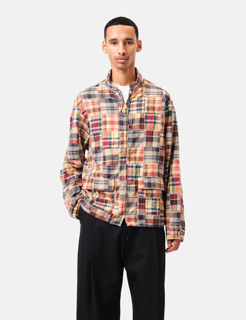 Beams Plus Swing Jacket Patchwork Madras - Beige
