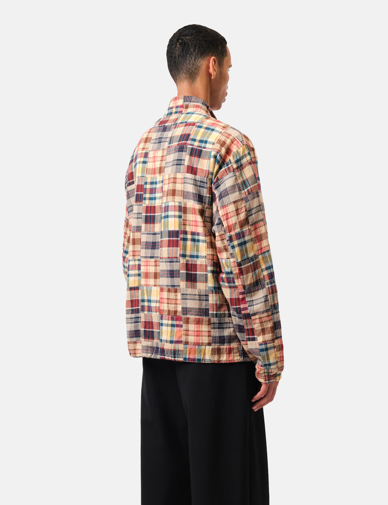 Beams Plus Swing Jacket Patchwork Madras - Beige