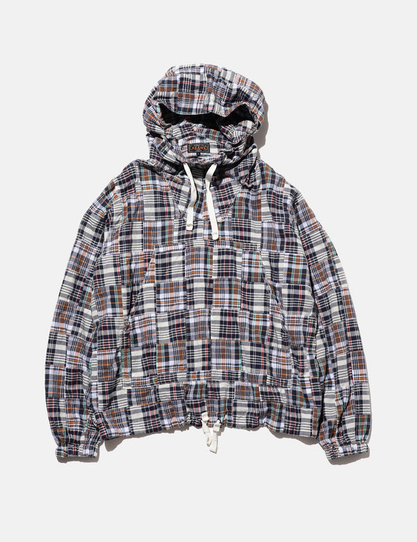 Beams Plus MIL Smock Jacket (Patchwork Madras) - Navy Blue | Article.