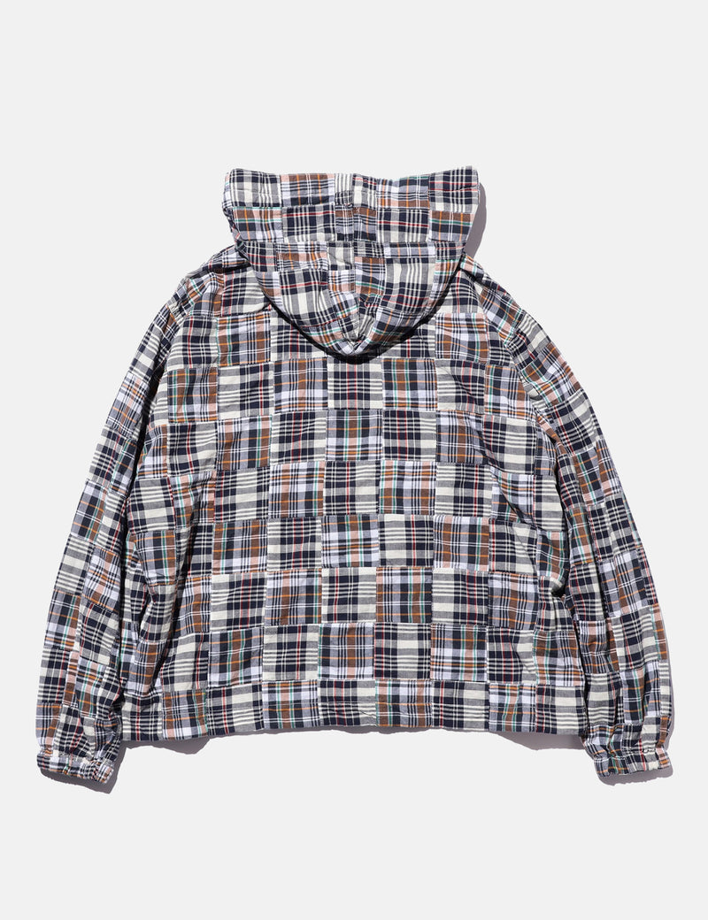 Beams Plus MIL Smock Jacket (Patchwork Madras) - Navy Blue | Article.