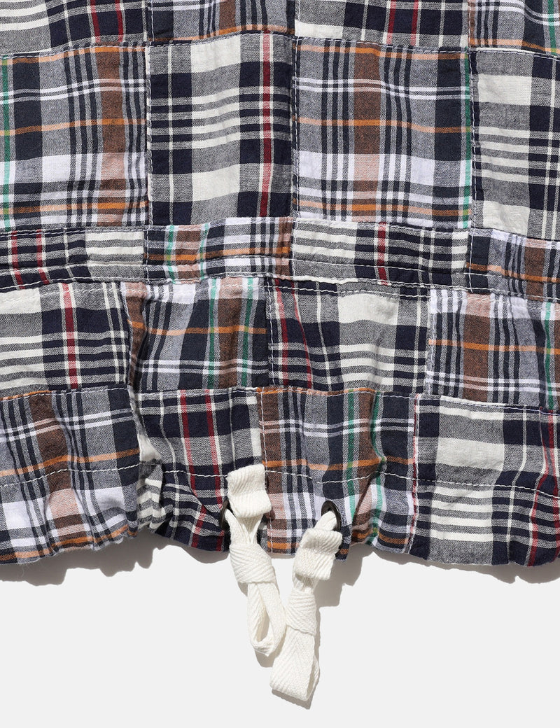 Beams Plus MIL Smock Jacket (Patchwork Madras) - Navy Blue | Article.