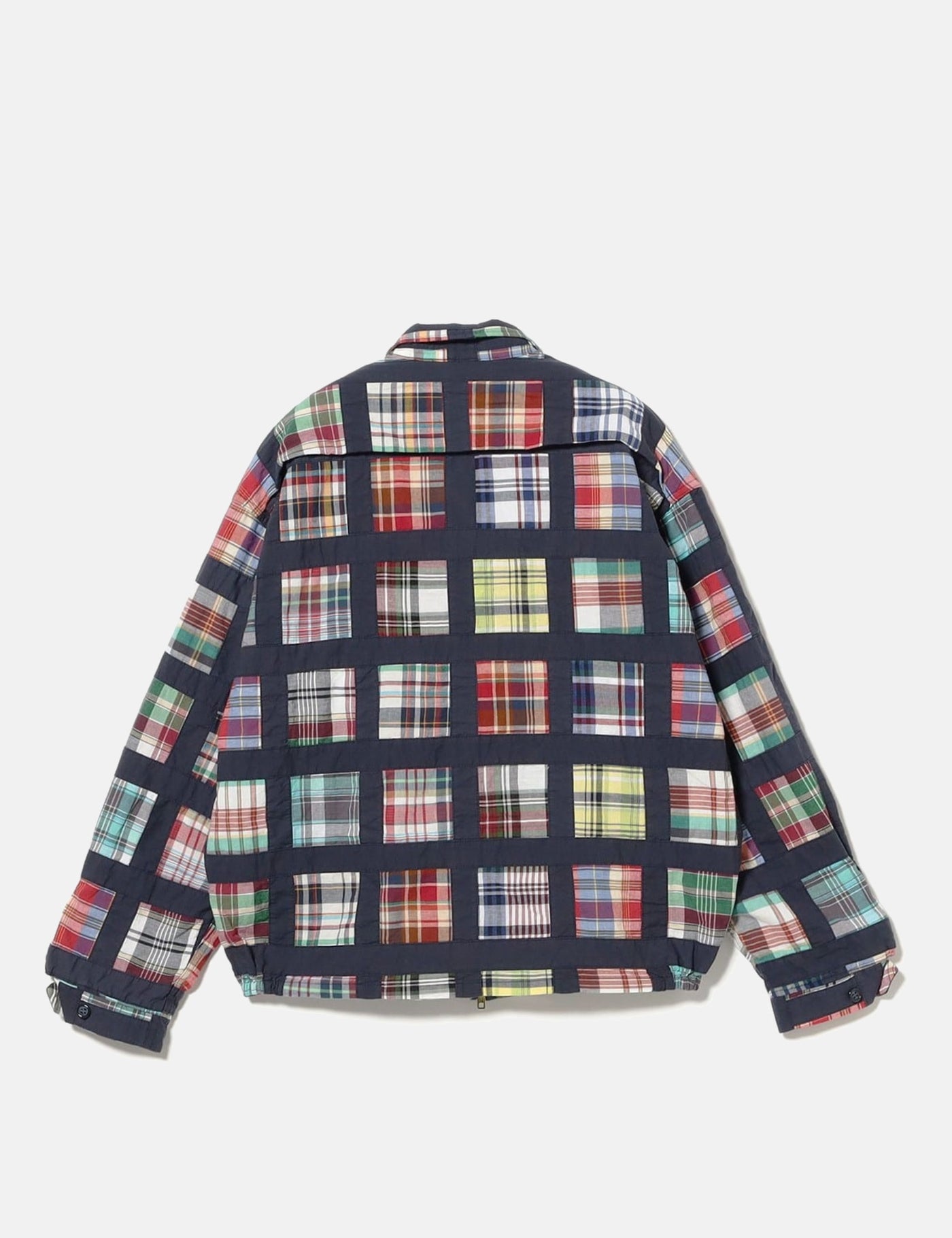 Beams Plus Short Window Jacket (Patchwork Madras) Navy Blue | Article.