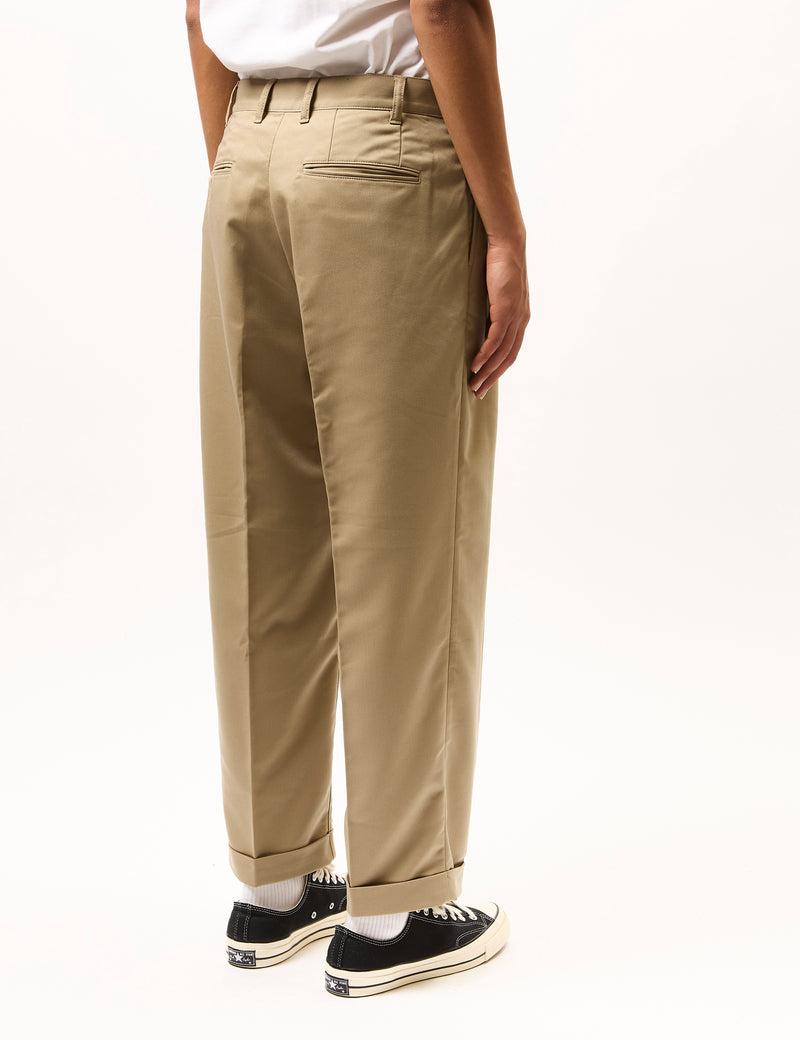 Beams Plus 2 Pleats Trousers (PE Twill) - Sand