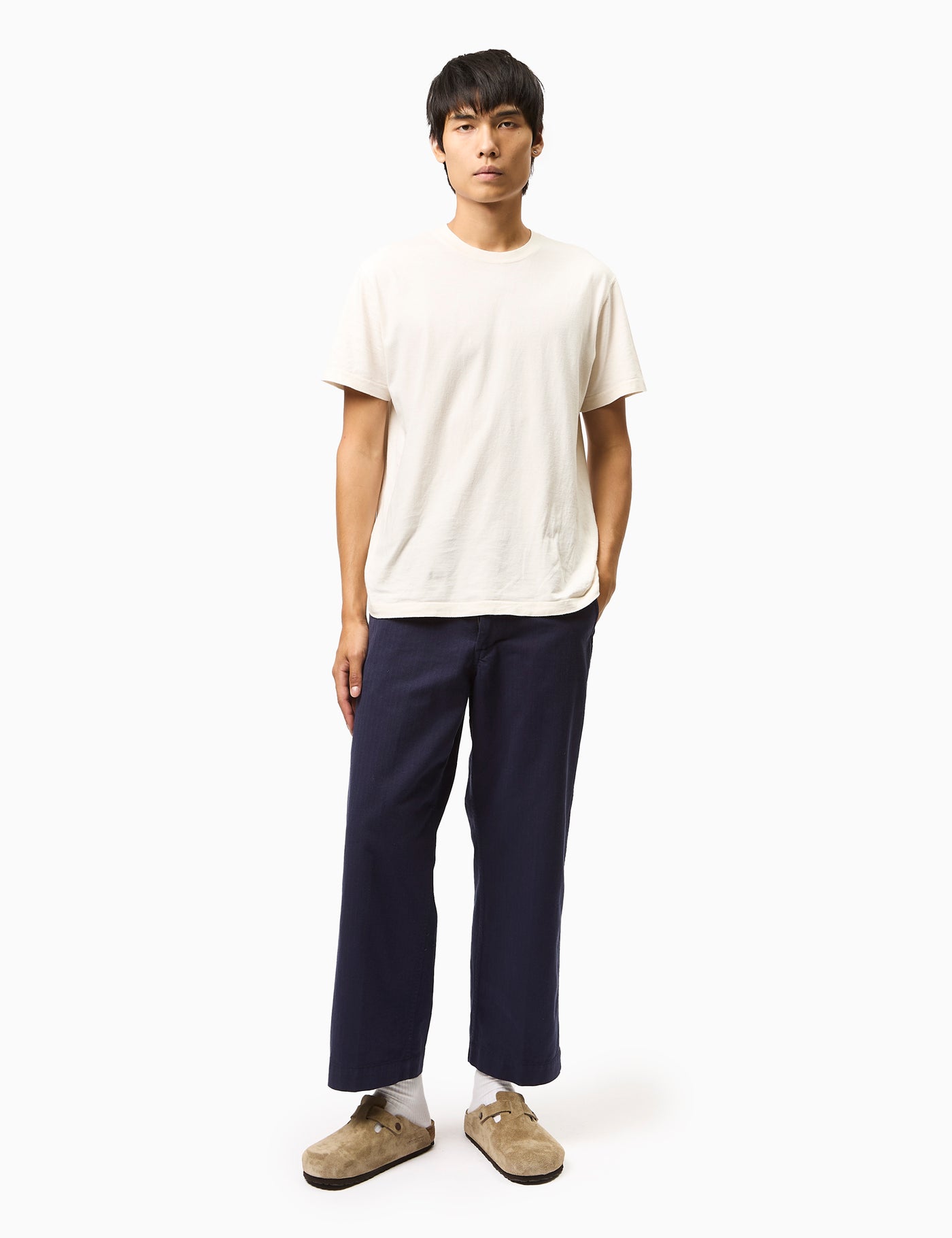 Beams Plus Mil Trousers (Herringbone) - Navy Blue | Article.
