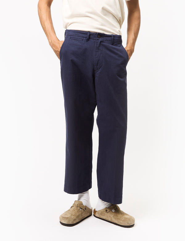 Beams Plus Mil Trousers (Herringbone) - Navy Blue