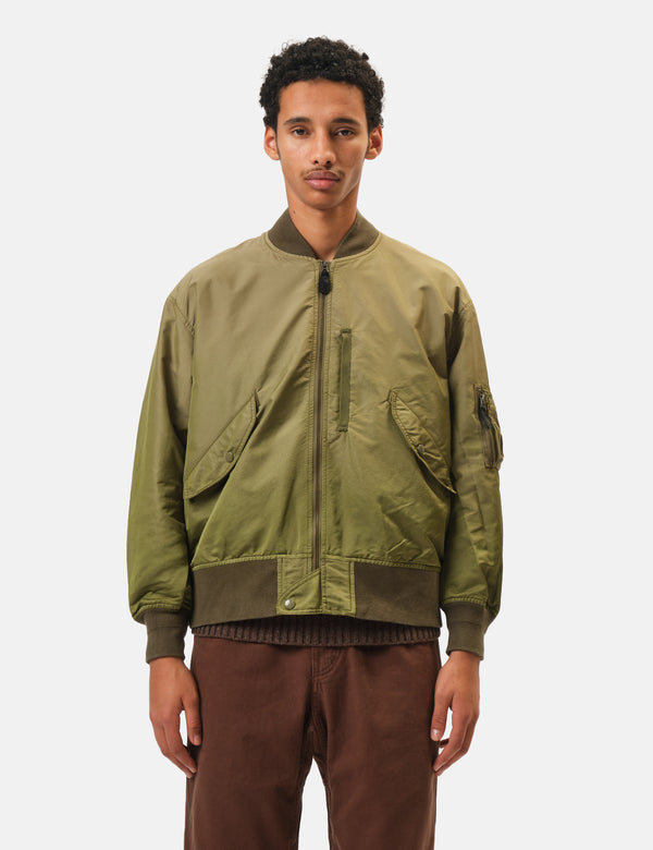 Beams Plus MIL Flight Jacket Iridescent Twill - Olive Green