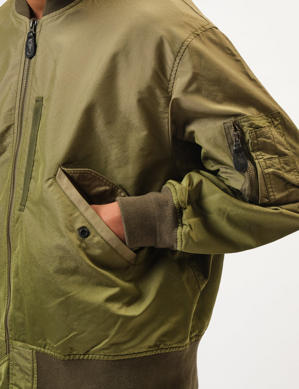 Beams Plus MIL Flight Jacket Iridescent Twill - Olive Green