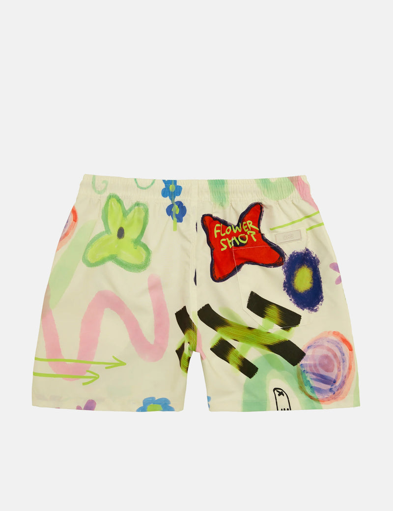 OAS Flower Shop Swim Shorts - Beige