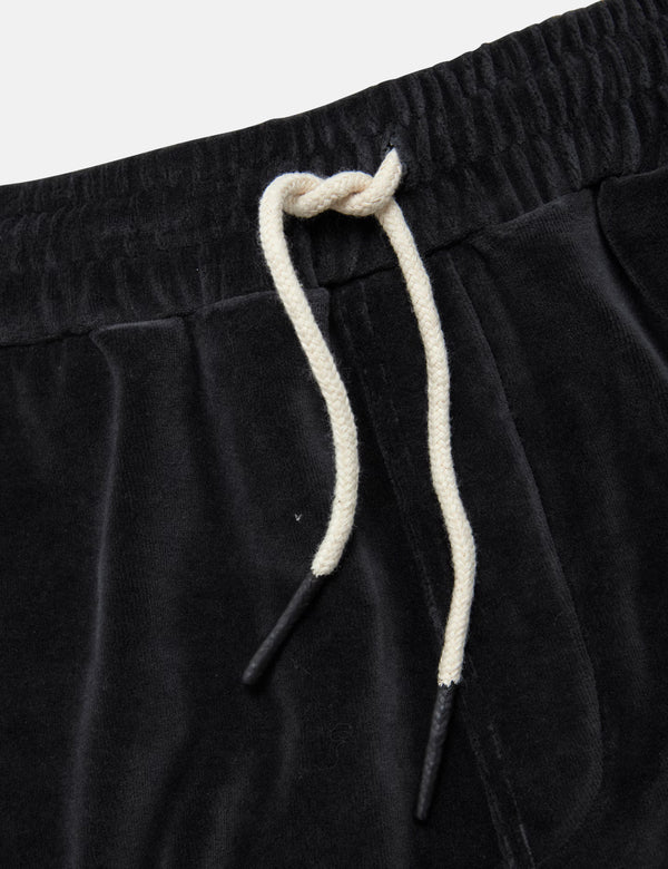 OAS Nearly Black Velour Shorts - Black