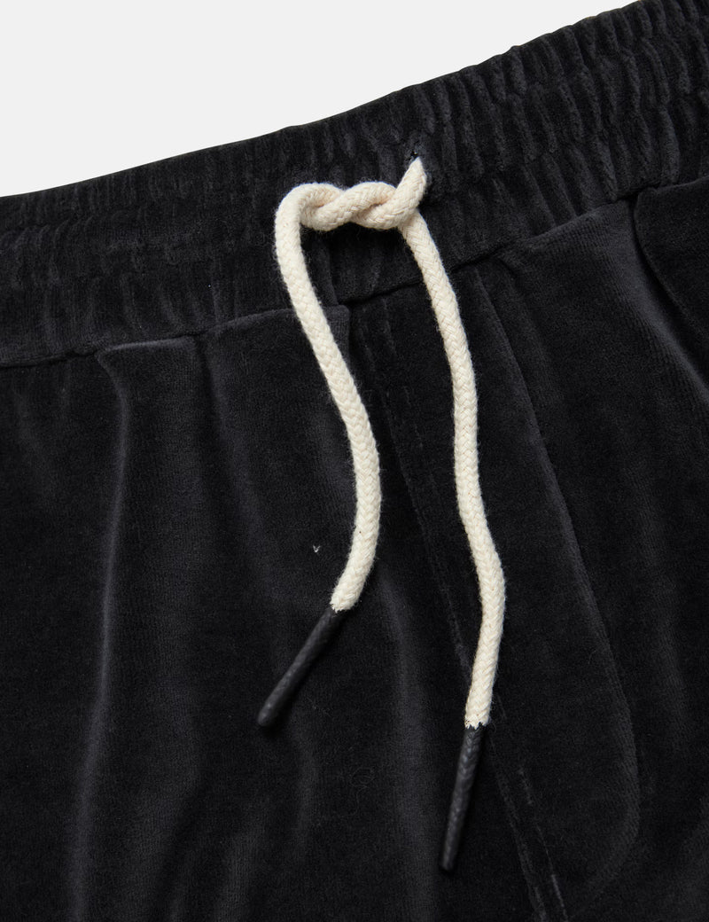 OAS Nearly Black Velour Shorts - Black