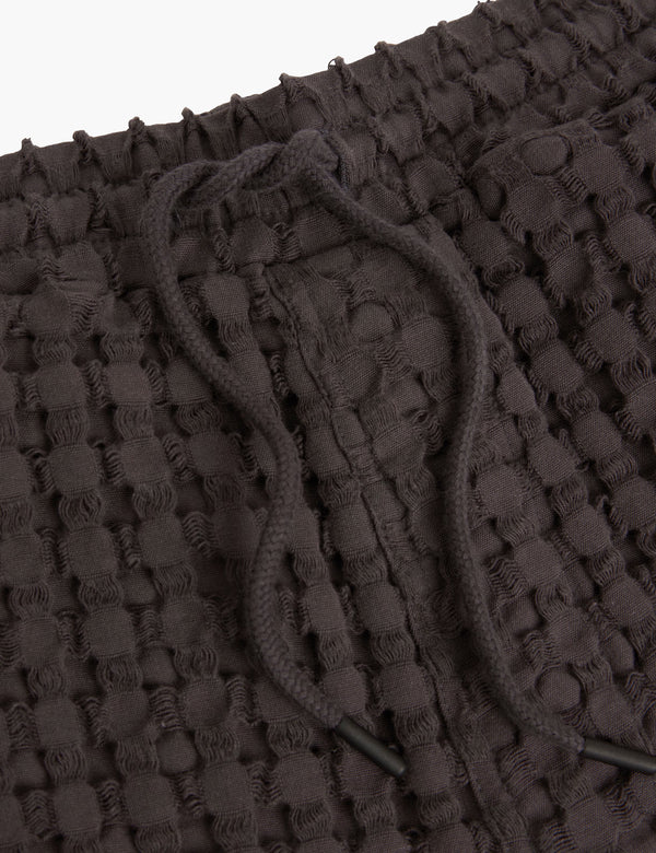 OAS Nearly Black Porto Waffle Shorts - Black