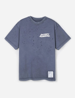 Satisfy Running MothTech Muscle T-Shirt (Organic) - Pigment Indigo Blue``` 
```T-shirt musculaire Satisfy Running MothTech (Bio) - Bleu indigo pigmenté