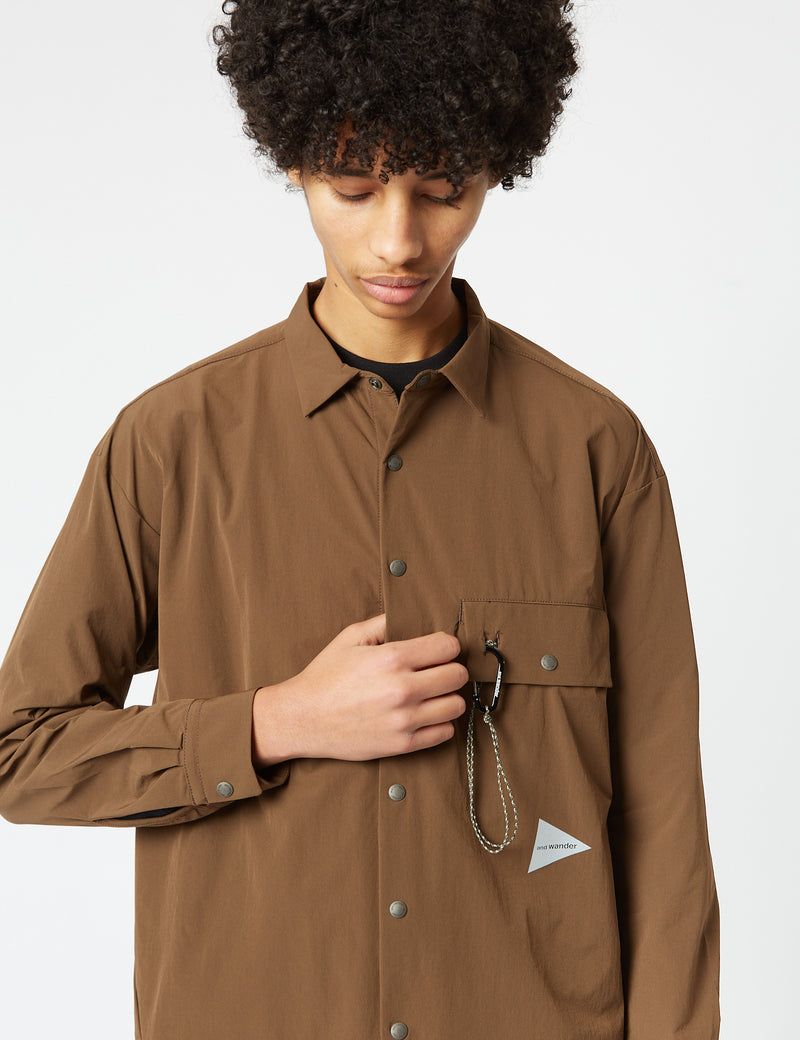 And Wander Lightweight Cloth Shirt - Brown