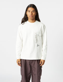 And Wander Pocket Long Sleeve T-Shirt - Off White