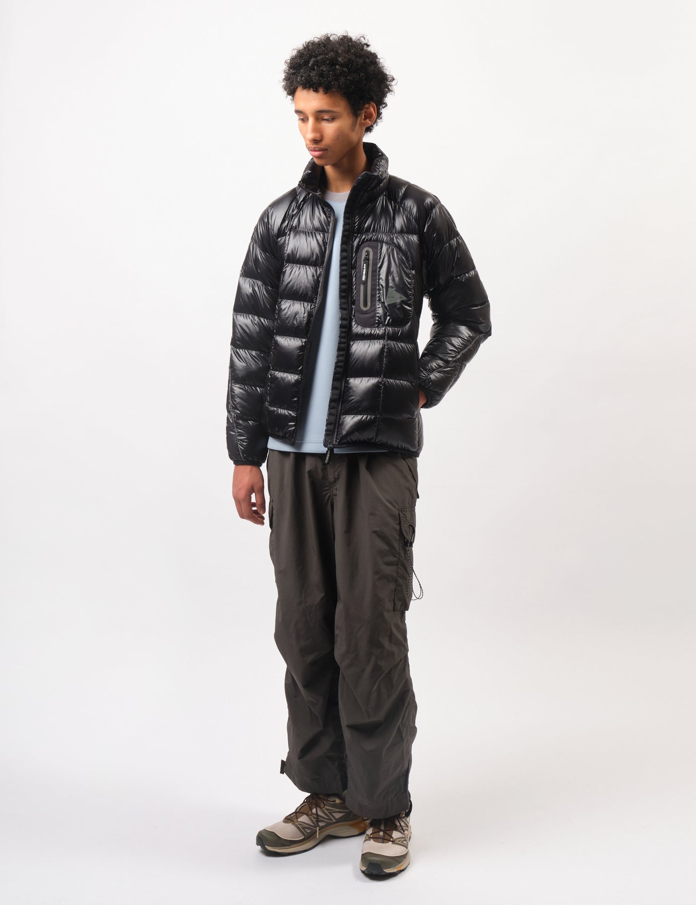 and Wander Diamond Stitch Down Jacket - Black | Article.