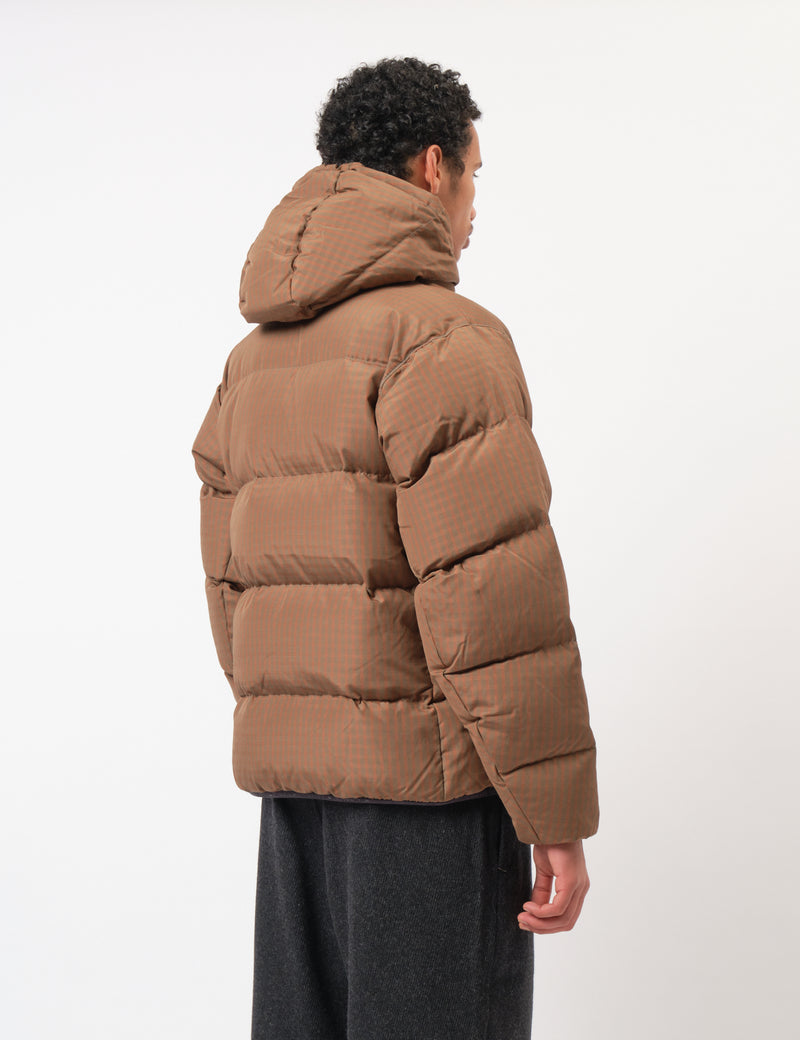 and Wander x Gramicci Wool Check Down Jacket - Orange
