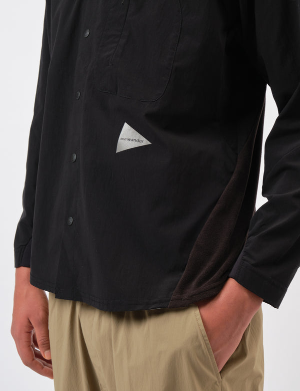 and Wander Fleece Base Long Sleeve Shirt - Black