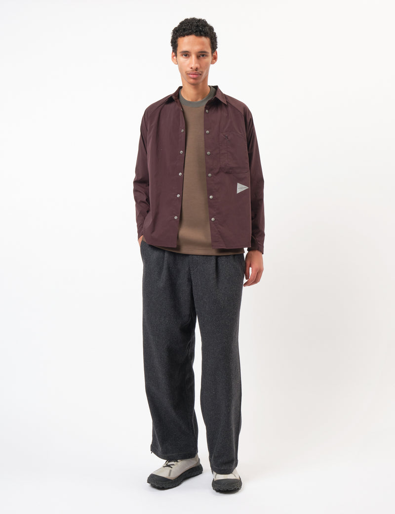 and Wander Fleece Base Long Sleeve Shirt - Bordeaux