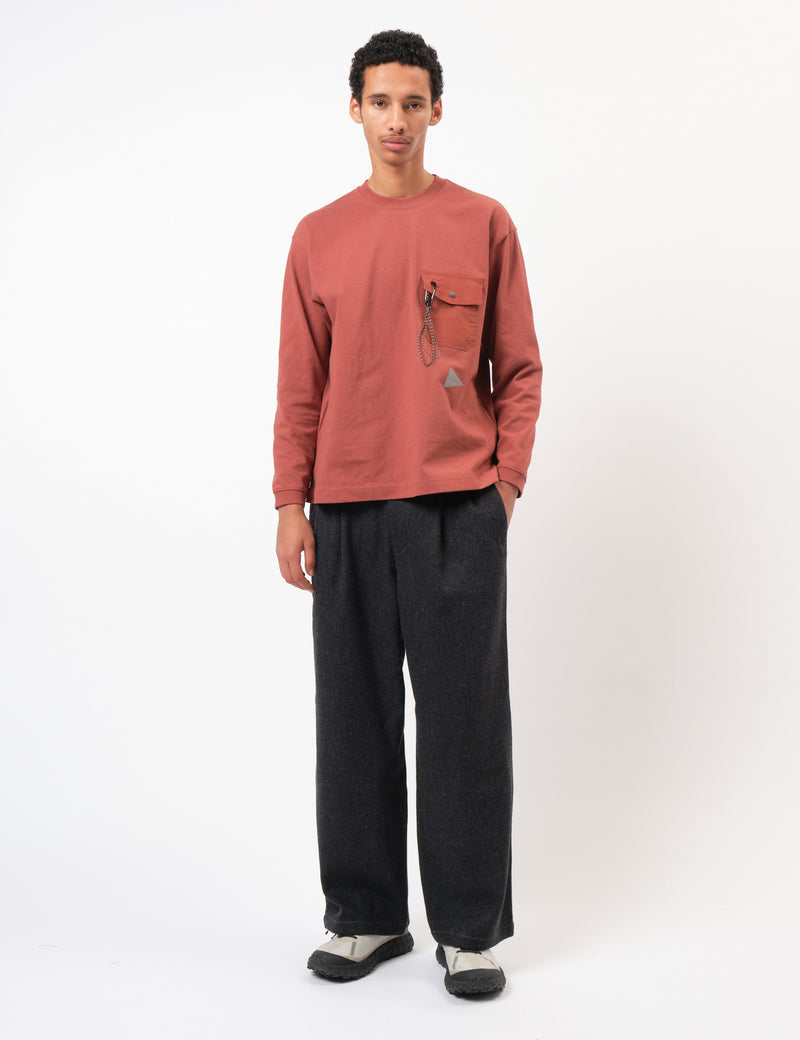 and Wander Rewool Tweed Wide Pants - Dark Grey