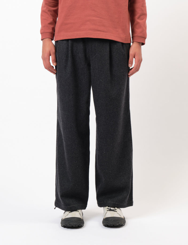 and Wander Rewool Tweed Wide Pants - Dark Grey