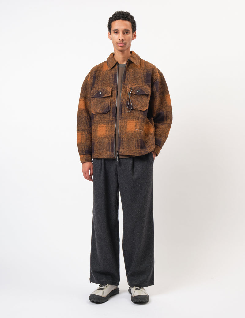 and Wander Rewool Tweed Wide Pants - Dark Grey