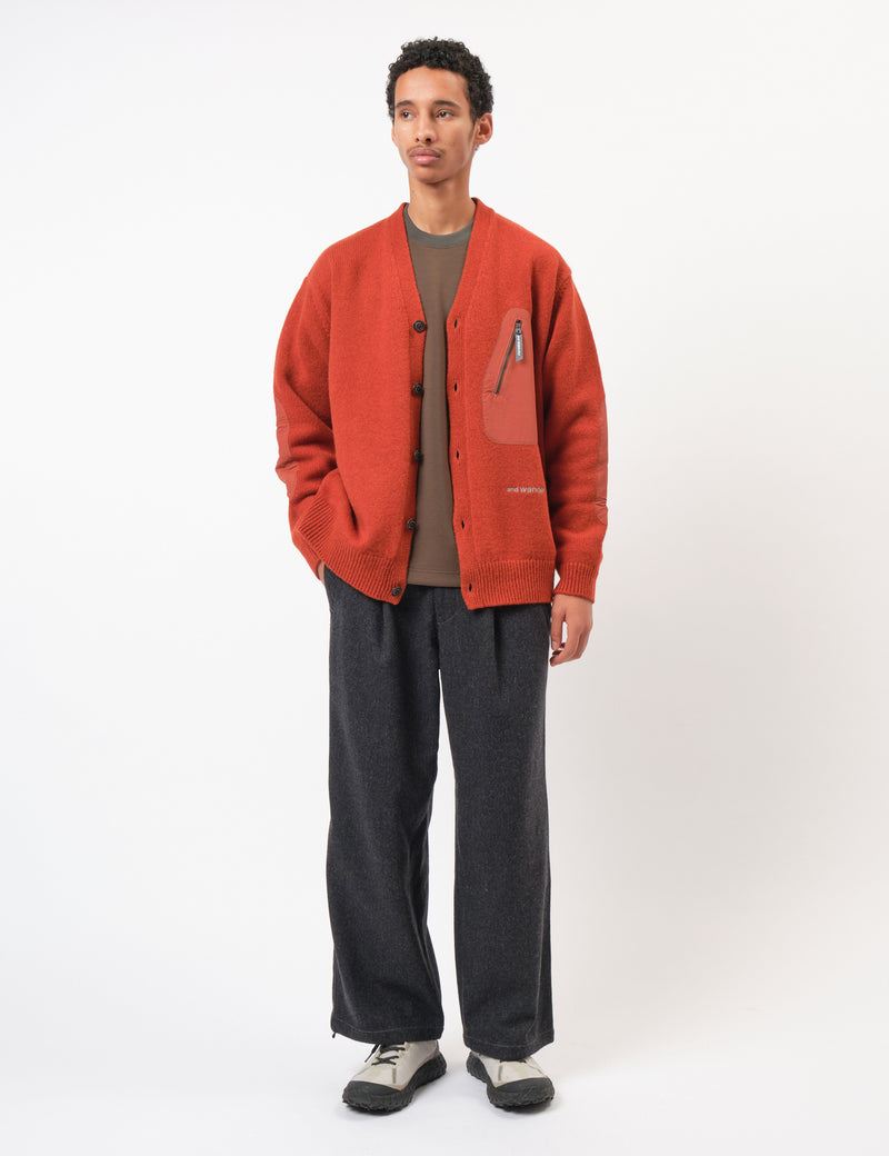 and Wander Shetland Wool Cardigan - Orange