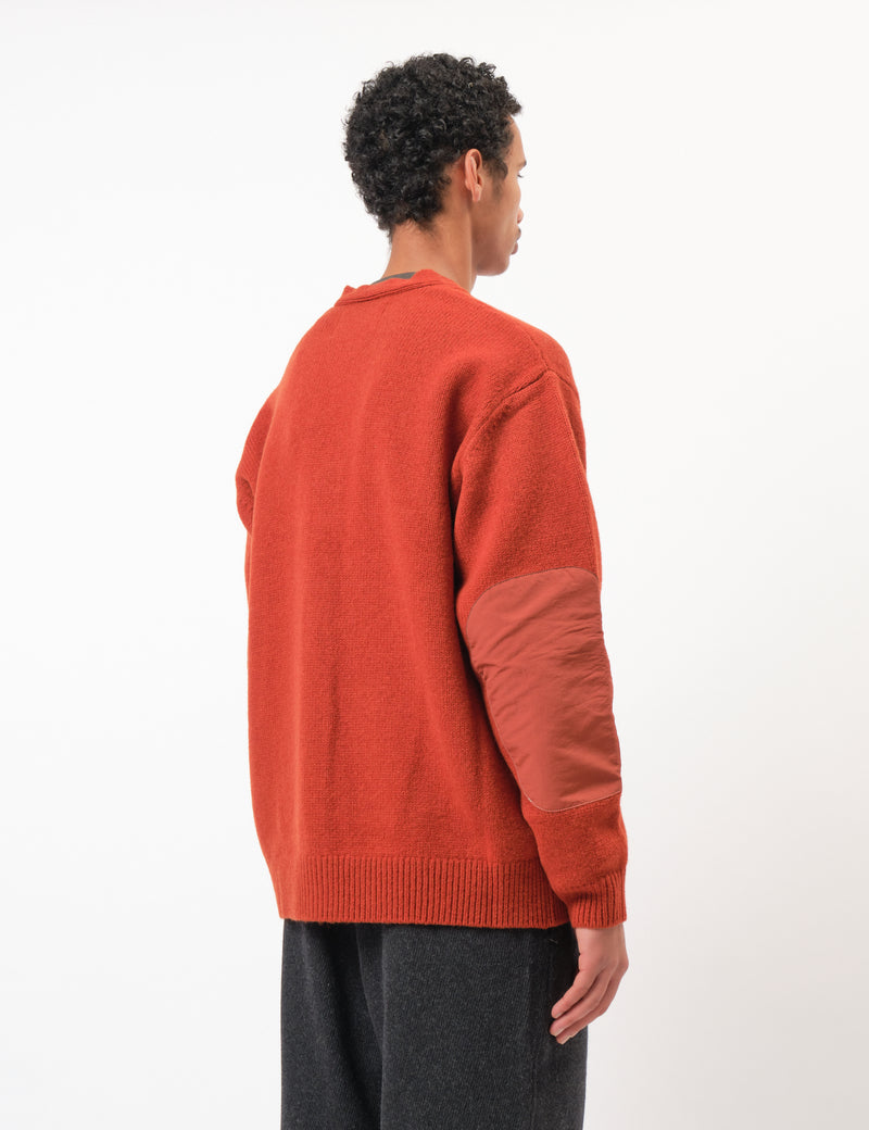 and Wander Shetland Wool Cardigan - Orange