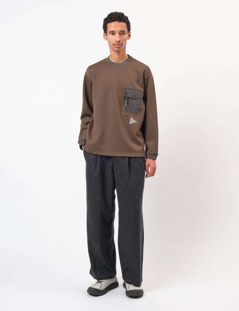 and Wander Airy Warm Pullover - Dark Brown
