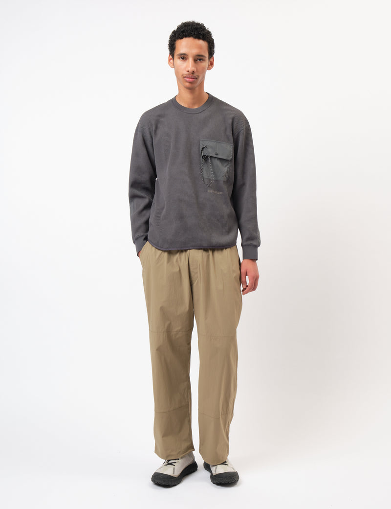 and Wander PE Waffle Long Sleeve T-Shirt - Grey