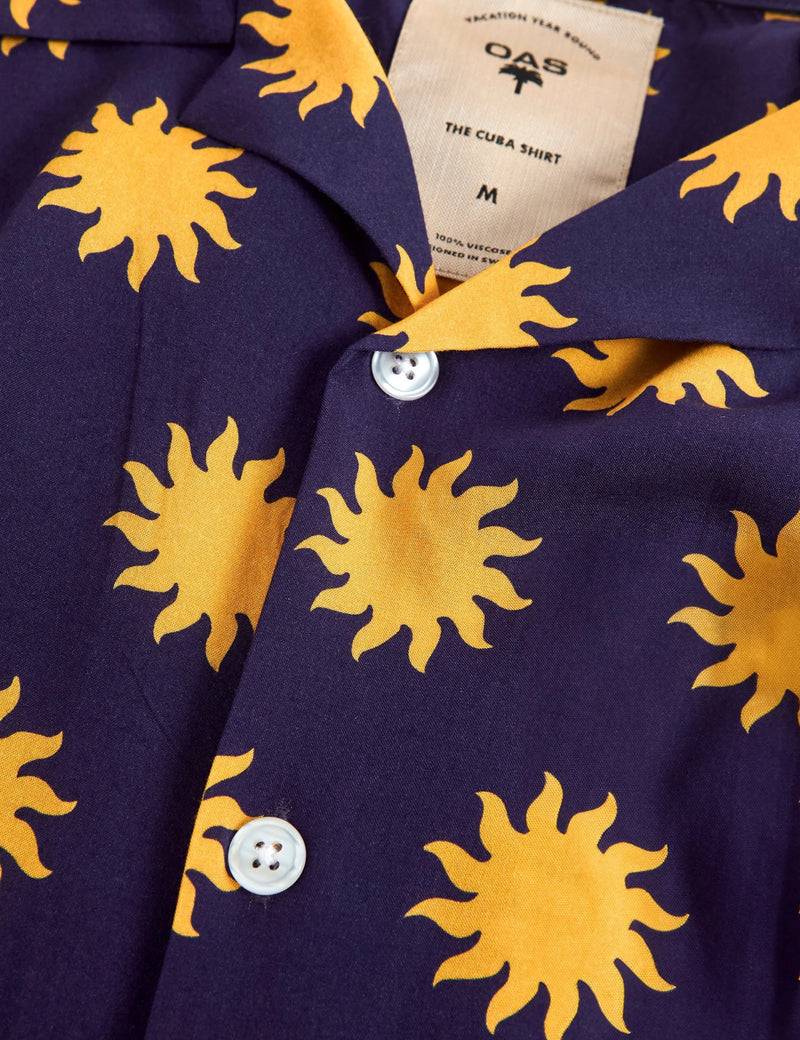 OAS Sunday Sun Viscose Shirt - Navy Blue