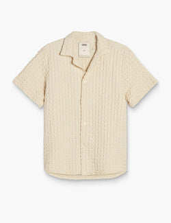 OAS Ecru Cuba Waffle Shirt - Ecru