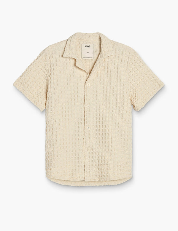 OAS Ecru Cuba Waffle Shirt - Ecru