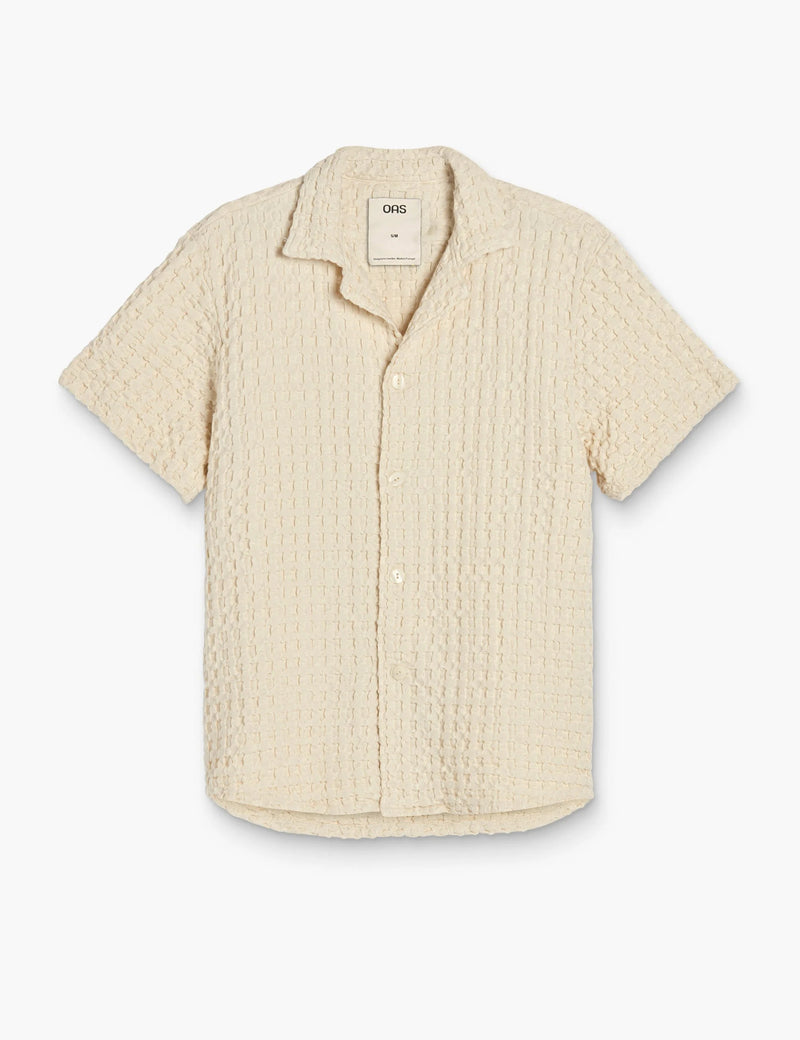 OAS Ecru Cuba Waffle Shirt - Ecru