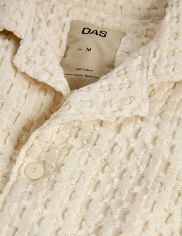OAS Ecru Cuba Waffle Shirt - Ecru